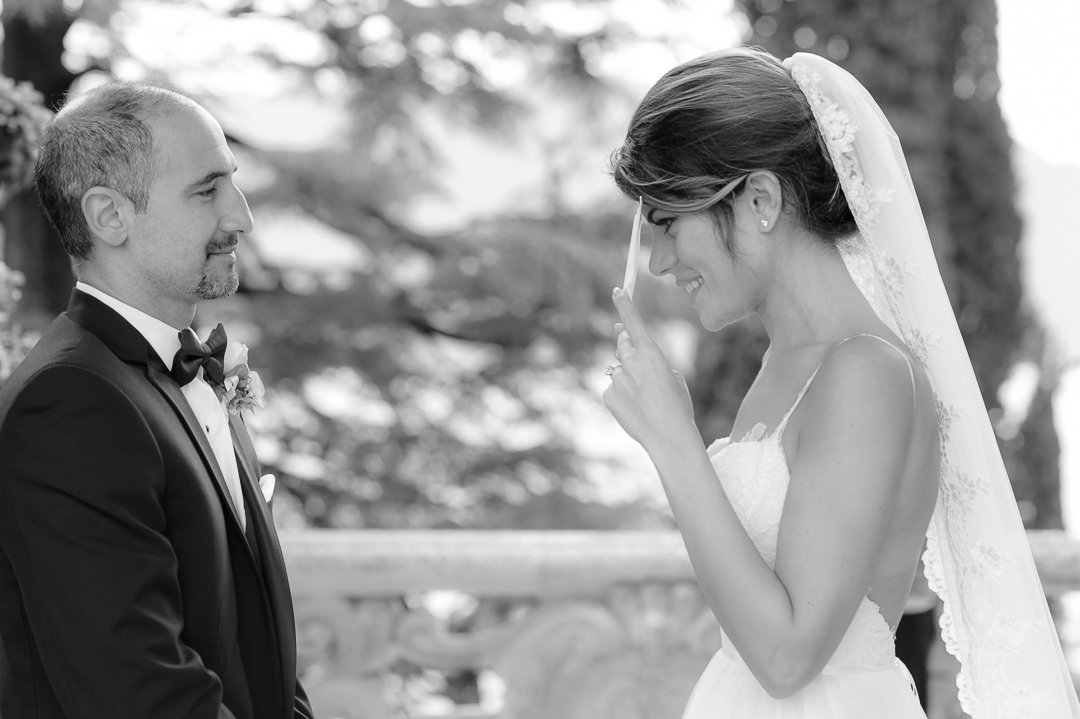 Bride and groom portrait during a luxury destination wedding in Italy
