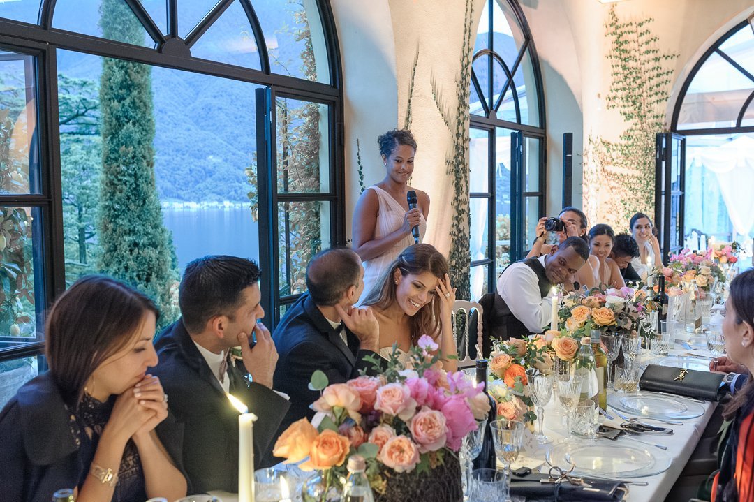Elegant wedding reception at a Lake Como villa